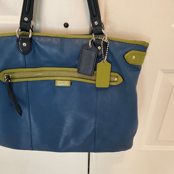 Coach shoulder bag blue/green - double coach tags - Picture 3 of 14